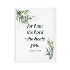 Exodus 15:26 Bible Verse, Gods voice Framed Canvas Print Wall Art White 18″×24″