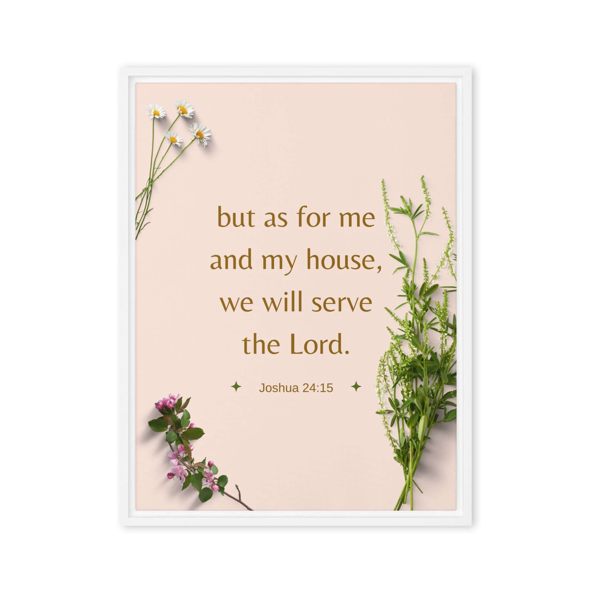 Joshua 24:15 Bible Verse, your fathers Framed Canvas Print Wall Art White 18″×24″