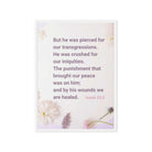 Isaiah 53:5 Bible Verse, by his wounds Framed Canvas Print Wall Art White 20″×28″