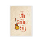 Exodus 15:2 Bible Verse, The LORD is my strength Framed Canvas Print Wall Art White 20″×28″