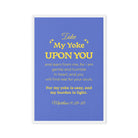 Matthew 11:29-30 Bible Verse, Take my yoke Framed Canvas Print Wall Art White 20″×30″
