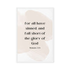 Romans 3:23 Bible Verse, fall short Framed Canvas Print Wall Art White 20″×30″