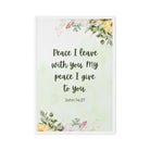 John 14:27 Bible Verse, My peace Framed Canvas Print Wall Art White 20″×30″