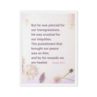 Isaiah 53:5 Bible Verse, by his wounds Framed Canvas Print Wall Art White 24″×32″