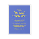 Matthew 11:29-30 Bible Verse, Take my yoke Framed Canvas Print Wall Art White 24″×32″