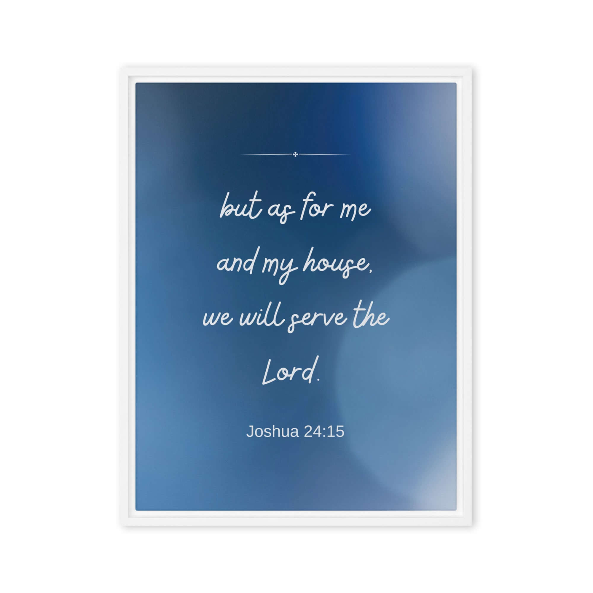 Joshua 24:15 Bible Verse, choose today Framed Canvas Print Wall Art White 24″×32″