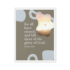 Romans 3:23 Bible Verse, the glory Framed Canvas Print Wall Art White 24″×32″