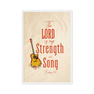 Exodus 15:2 Bible Verse, The LORD is my strength Framed Canvas Print Wall Art White 24″×36″