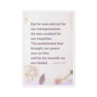 Isaiah 53:5 Bible Verse, by his wounds Framed Canvas Print Wall Art White 24″×36″