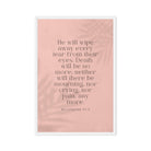 Revelation 21:4 Bible Verse, their eyes Framed Canvas Print Wall Art White 24″×36″