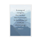 Joshua 1:9 Bible Verse, Courageous Framed Canvas Print Wall Art White 24″×36″