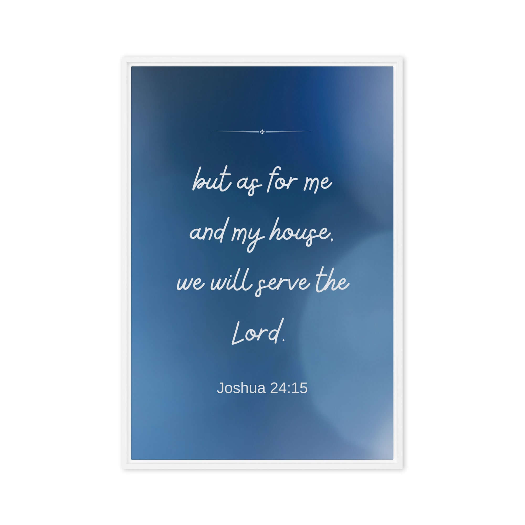 Joshua 24:15 Bible Verse, choose today Framed Canvas Print Wall Art White 24″×36″