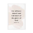 Romans 3:23 Bible Verse, fall short Framed Canvas Print Wall Art White 24″×36″