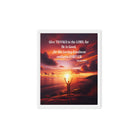 Psalm 107:1 Bible Verse, Give Thanks to the Lord Framed Canvas Print Wall Art White 8″×10″