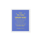 Matthew 11:29-30 Bible Verse, Take my yoke Framed Canvas Print Wall Art White 8″×10″