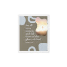 Romans 3:23 Bible Verse, the glory Framed Canvas Print Wall Art White 8″×10″