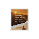 Romans 3:23 Bible Verse, of God Framed Canvas Print Wall Art White 8″×10″