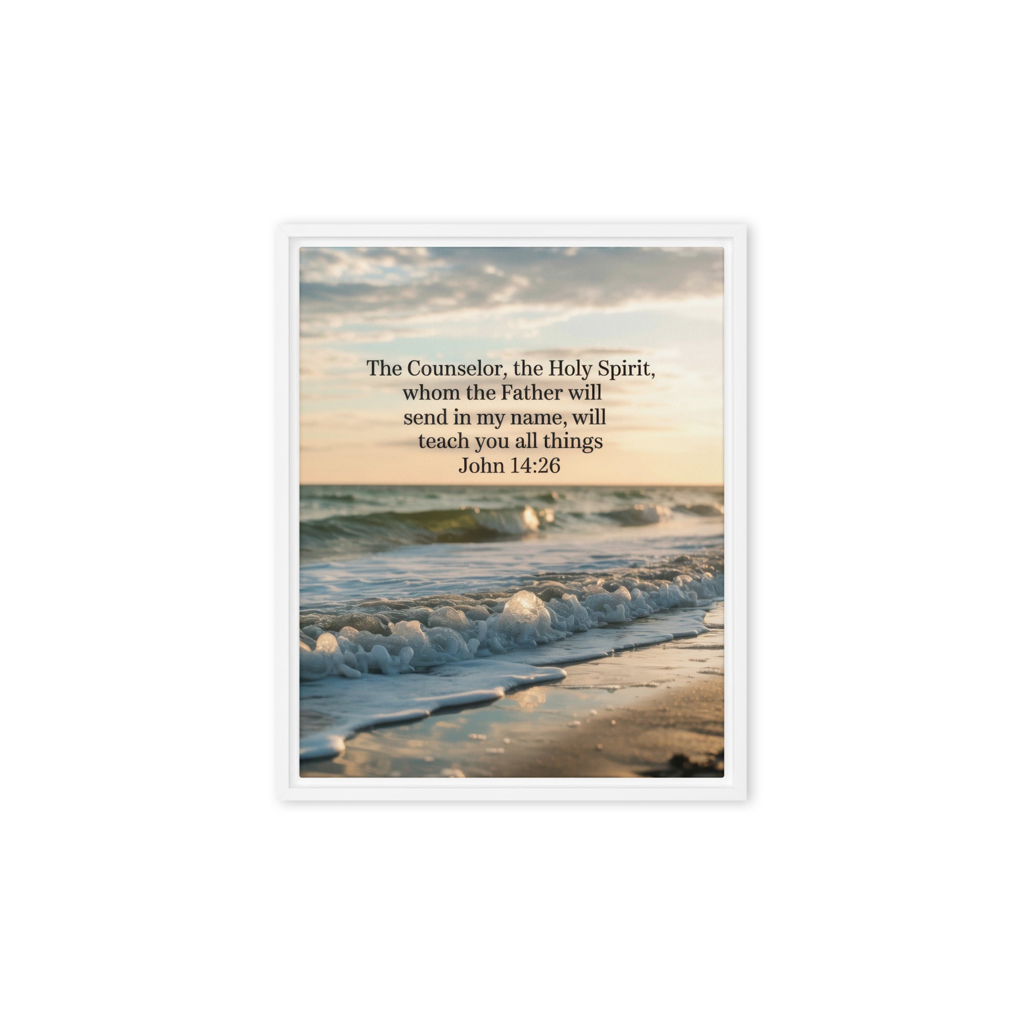 John 14:26 Bible Verse You All Framed Canvas White 8″×10″
