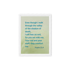 Psalm 23:4 Bible Verse, fear no evil Framed Canvas Print Wall Art White 9″×12″