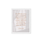 Revelation 21:4 Bible Verse, He will wipe Framed Canvas Print Wall Art White 9″×12″