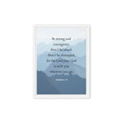 Joshua 1:9 Bible Verse, Courageous Framed Canvas Print Wall Art White 9″×12″