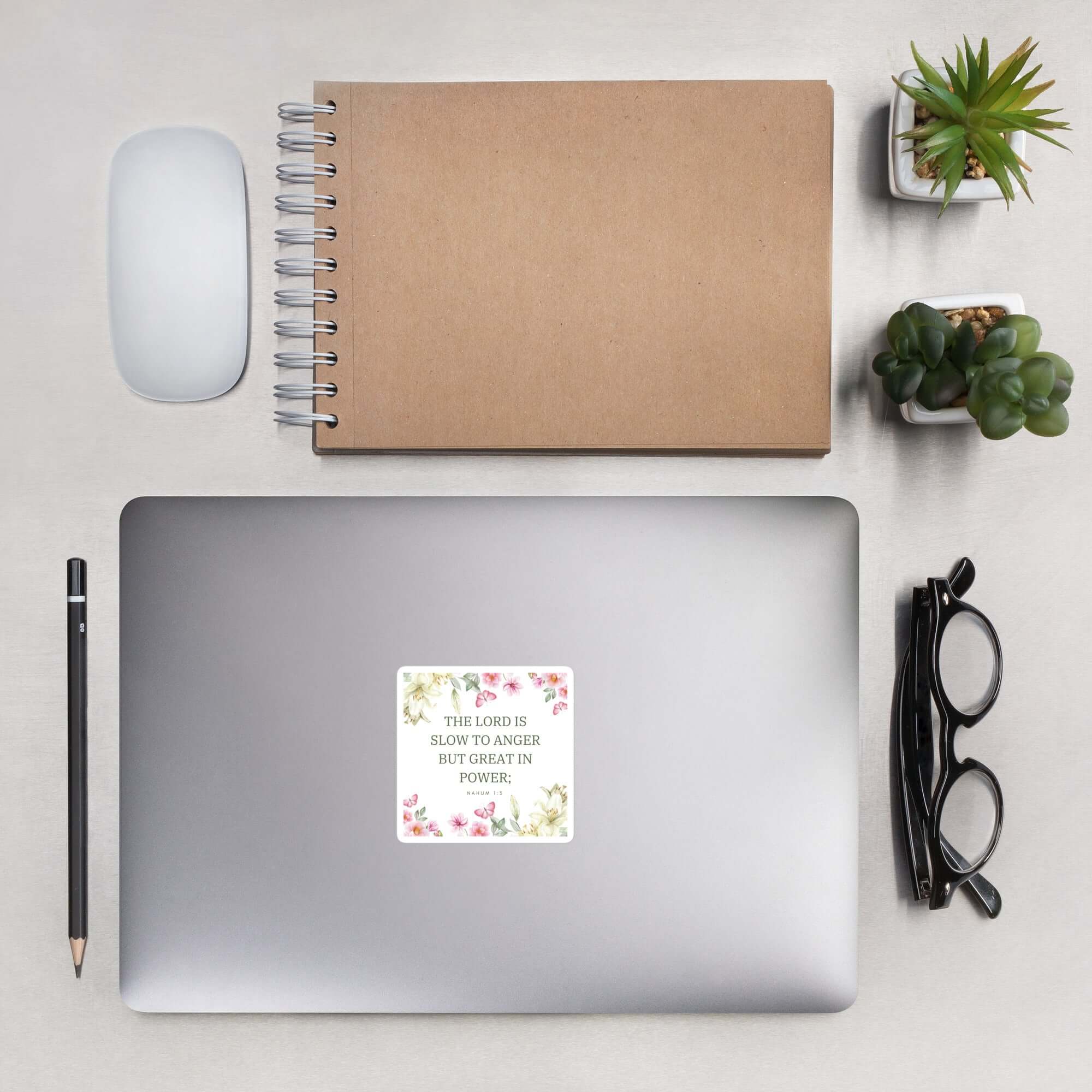 Nahum 1:3 Bible Verse, slow to anger Kiss-Cut Sticker Stationery 3″×3″