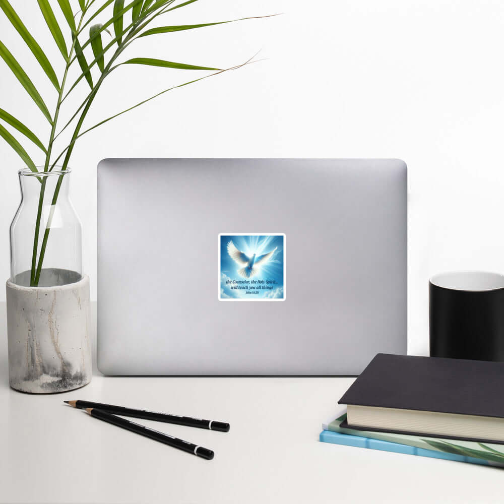 John 14:26 Bible Verse, Holy Spirit Dove Kiss-Cut Sticker Stationery