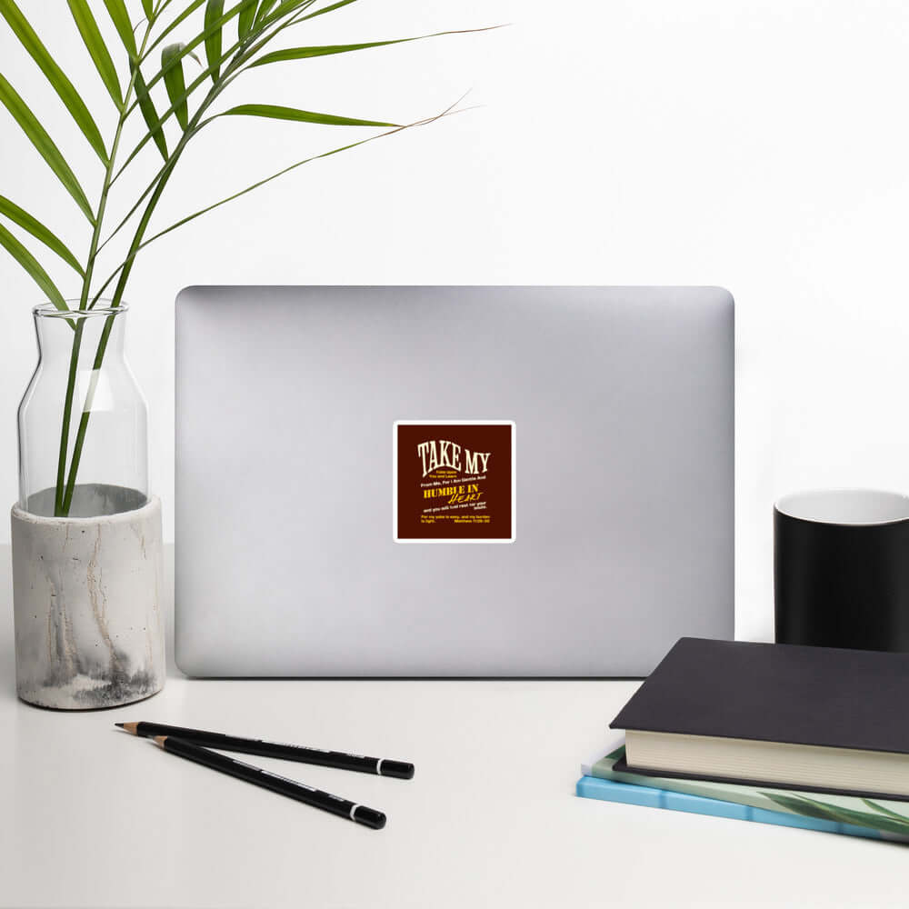 Matthew 11:29-30 Bible Verse, learn from me Kiss-Cut Sticker Stationery