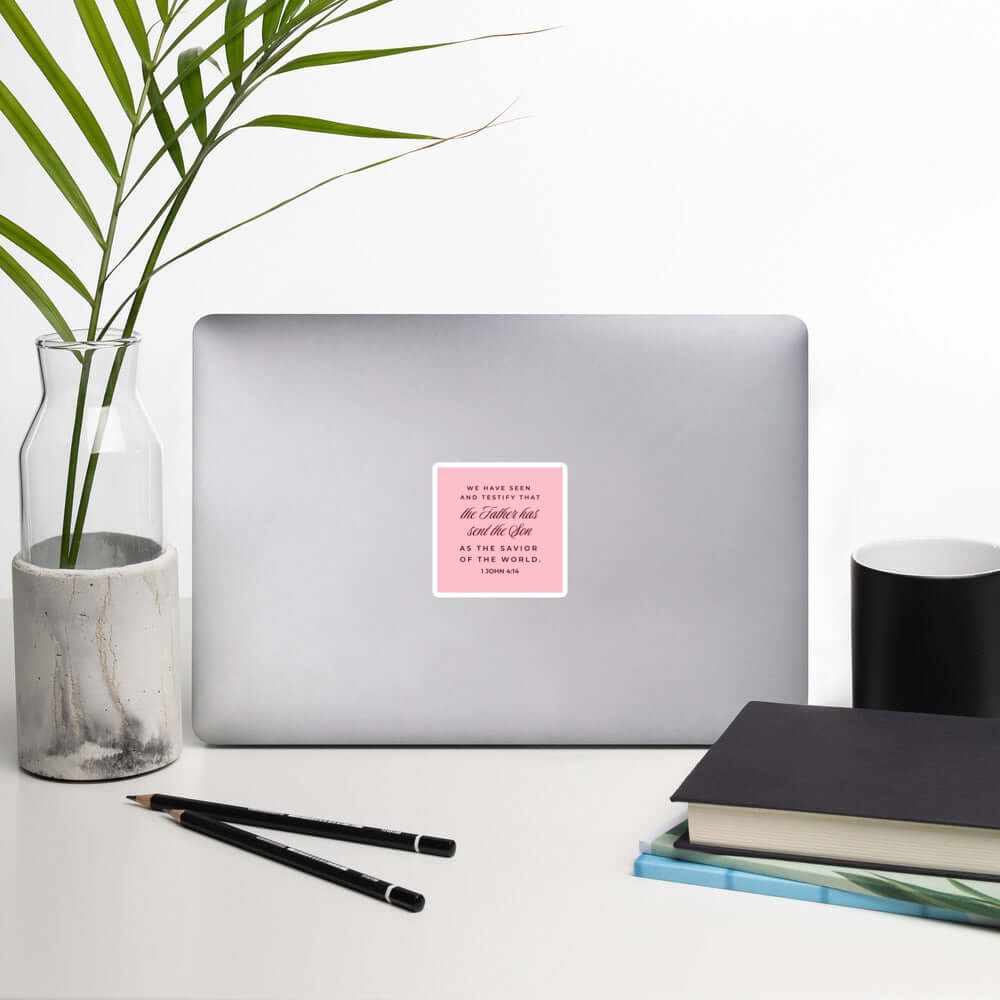 1 John 4:14 Bible Verse, We have seen Kiss-Cut Sticker Stationery