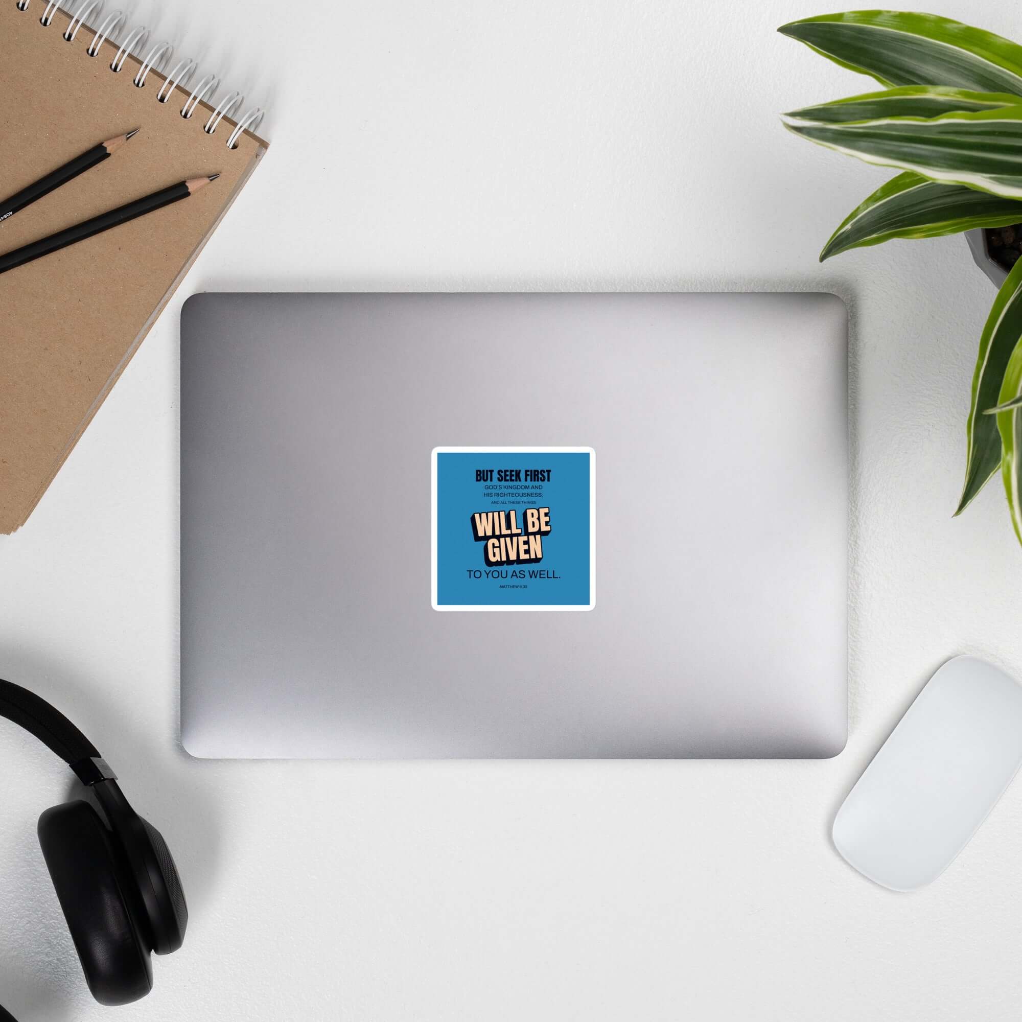 Matthew 6:33 Bible Verse, seek first God’s Kingdom Kiss-Cut Sticker Stationery