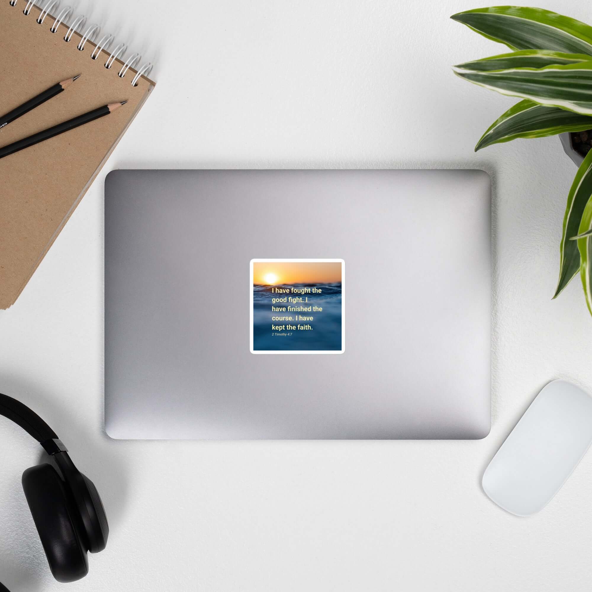 2 Timothy 4:7 Bible Verse, kept the faith Kiss-Cut Sticker Stationery