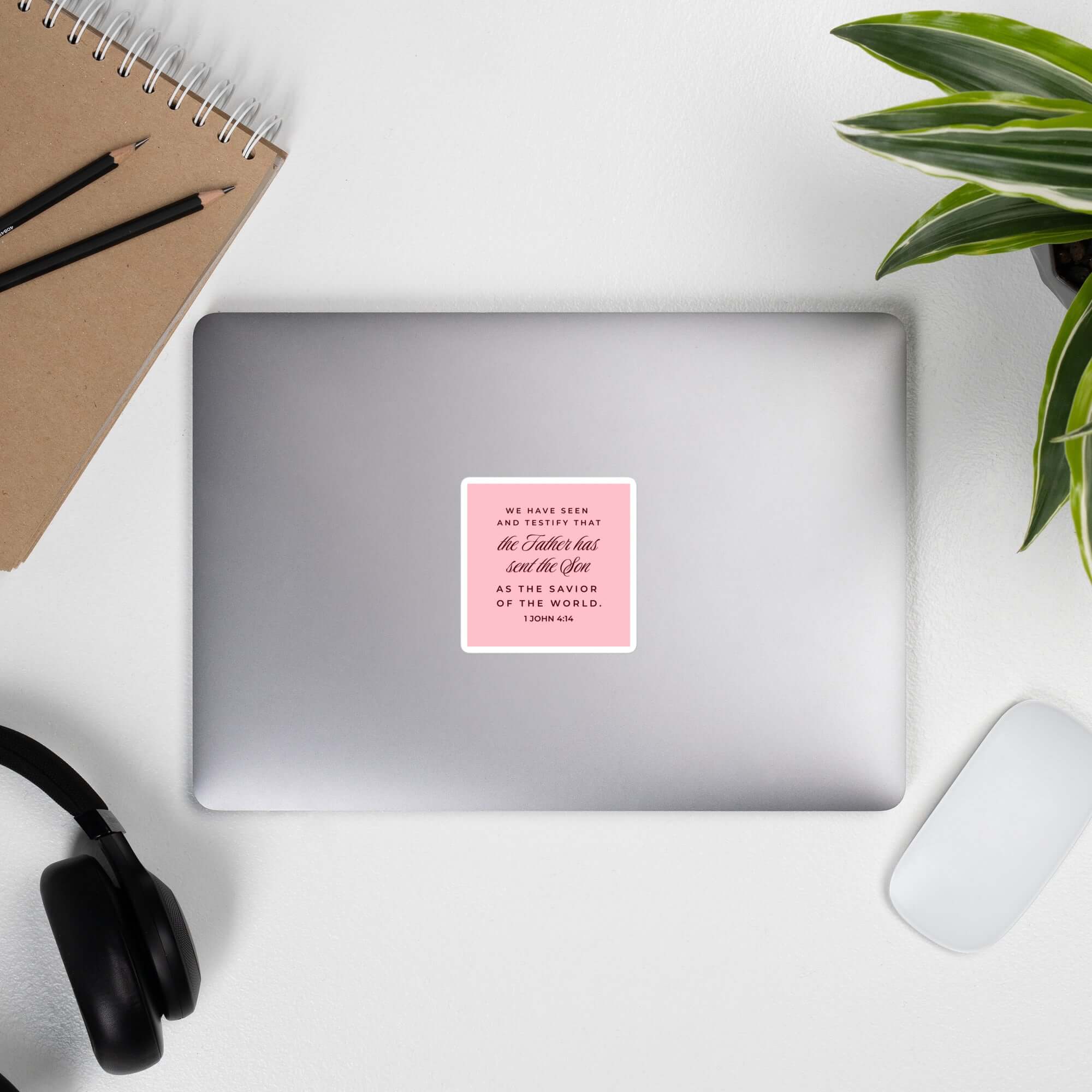1 John 4:14 Bible Verse, We have seen Kiss-Cut Sticker Stationery