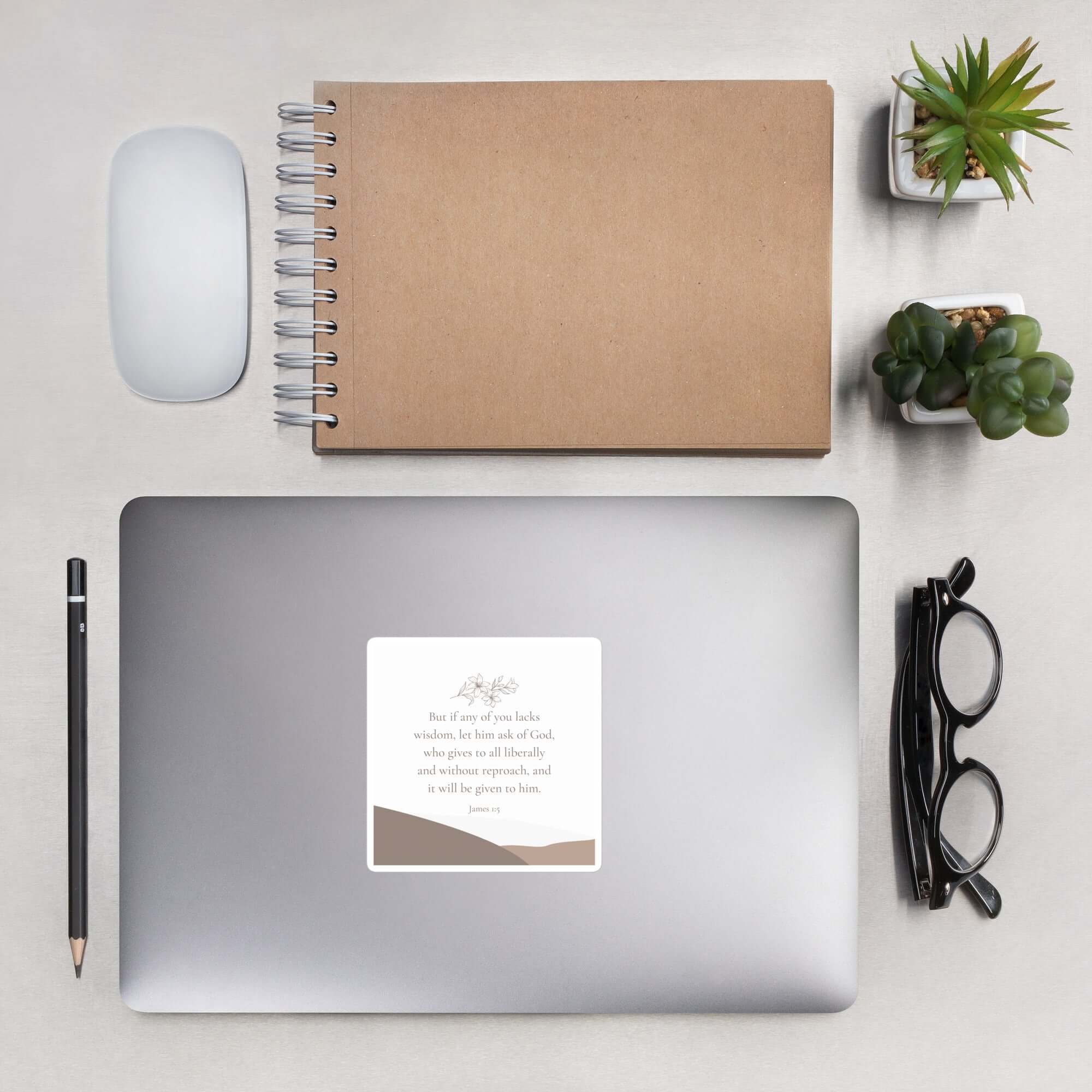 James 1:5 Bible Verse, ask of God Kiss-Cut Sticker Stationery 4″×4″