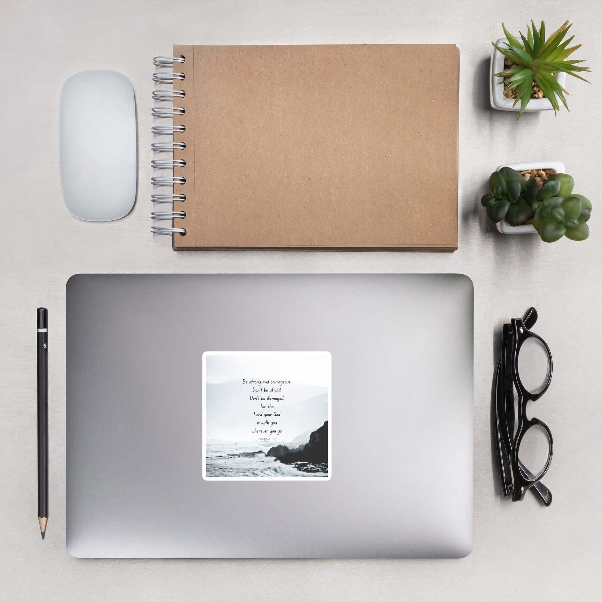 Joshua 1:9 Bible Verse, Do not be afraid Kiss-Cut Sticker Stationery 4″×4″