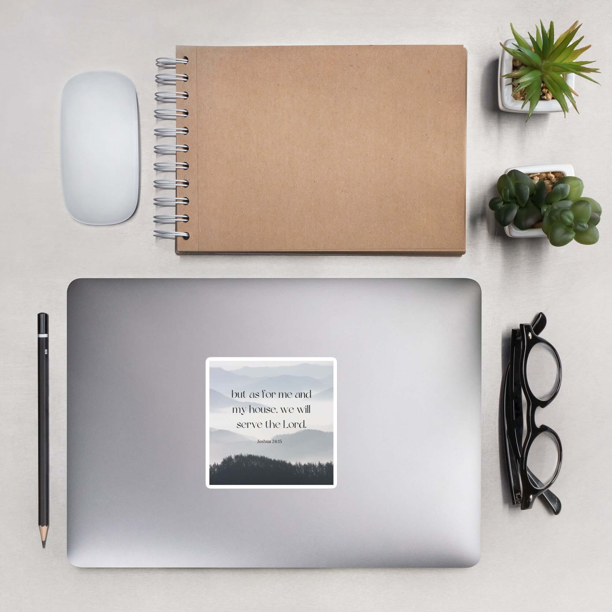 Joshua 24:15 Bible Verse, whom you Kiss-Cut Sticker Stationery 4″×4″