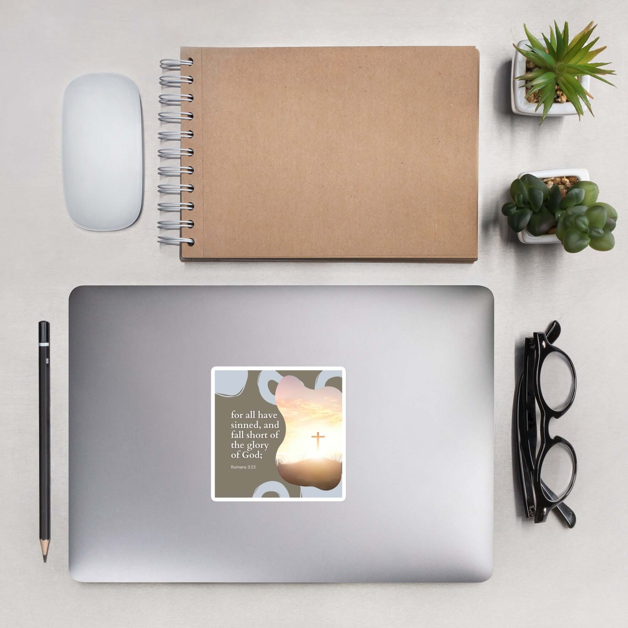 Romans 3:23 Bible Verse, the glory Kiss-Cut Sticker Stationery 4″×4″
