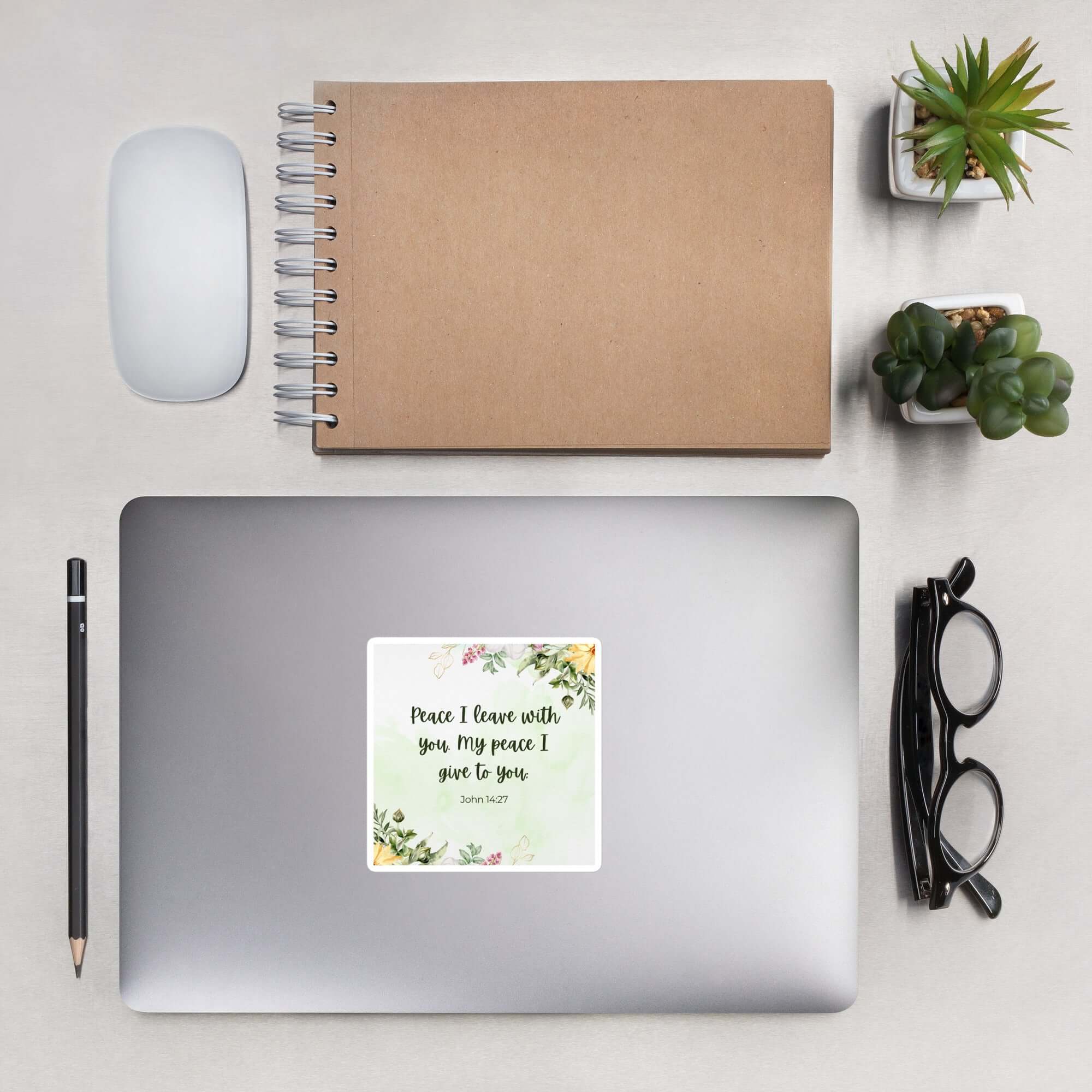 John 14:27 Bible Verse, My peace Kiss-Cut Sticker Stationery 4″×4″