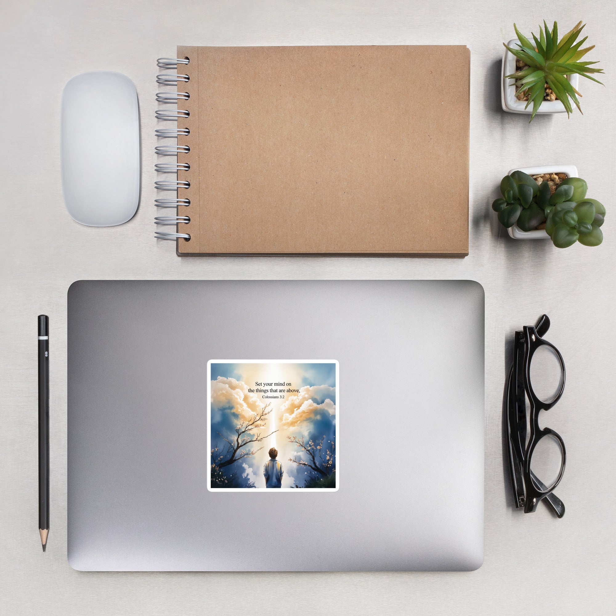 Colossians 3:2 Bible Verse the things Kiss-Cut Sticker 4″×4″