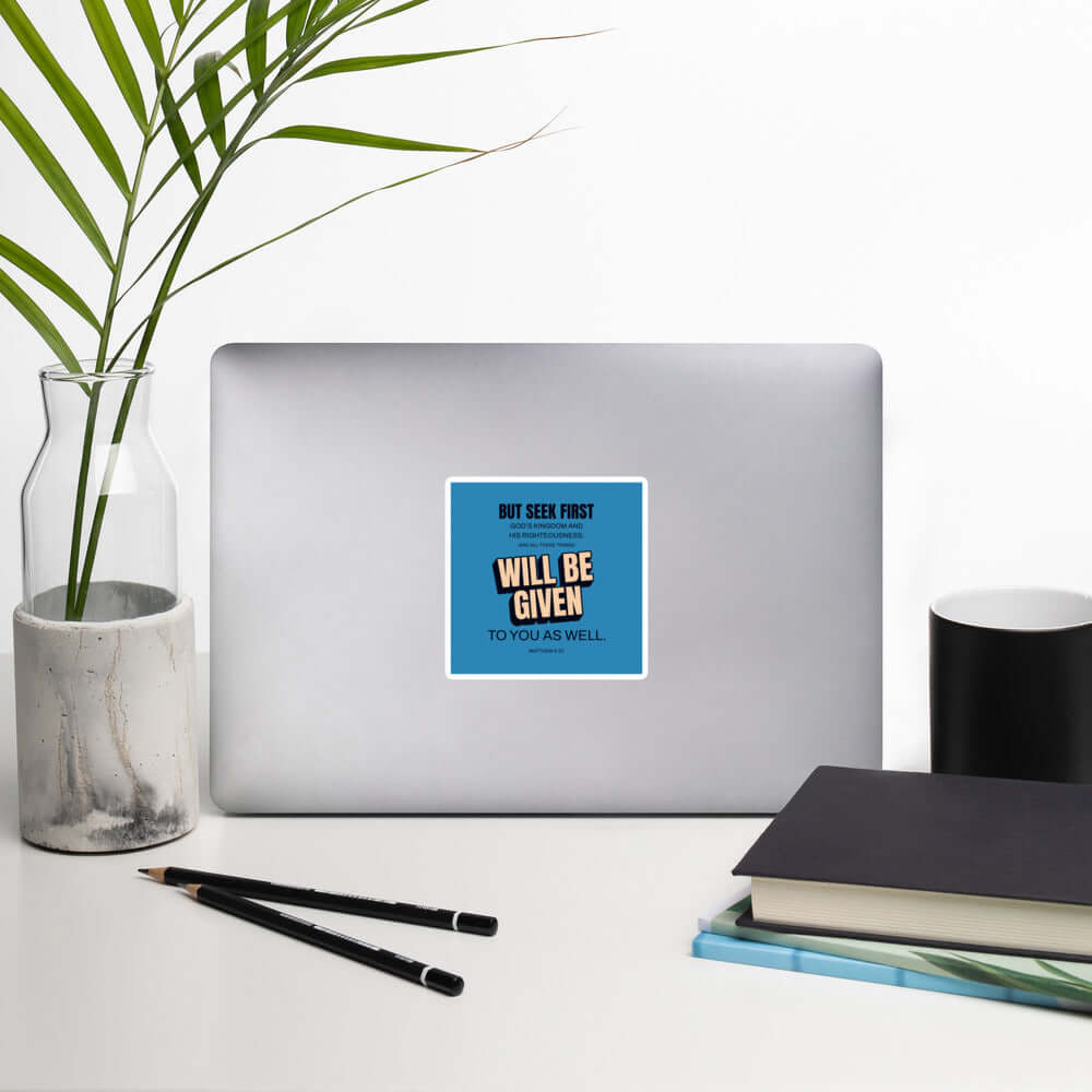 Matthew 6:33 Bible Verse, seek first God’s Kingdom Kiss-Cut Sticker Stationery
