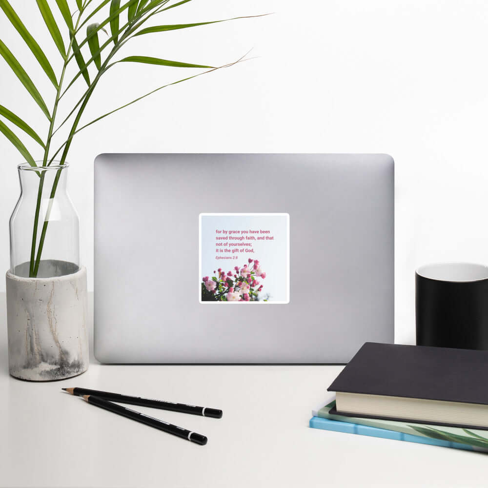 Ephesians 2:8 Bible Verse, saved through faith Kiss-Cut Sticker Stationery