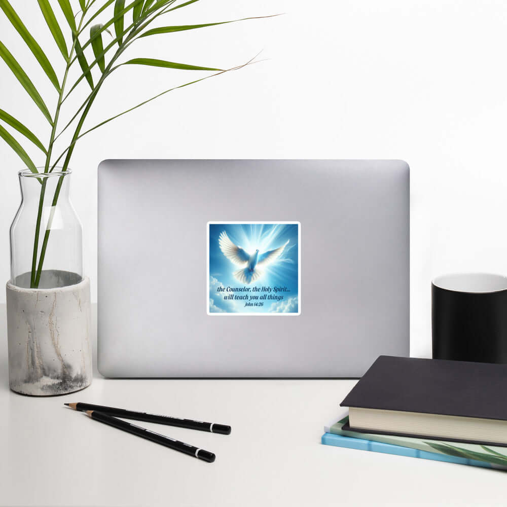 John 14:26 Bible Verse, Holy Spirit Dove Kiss-Cut Sticker Stationery