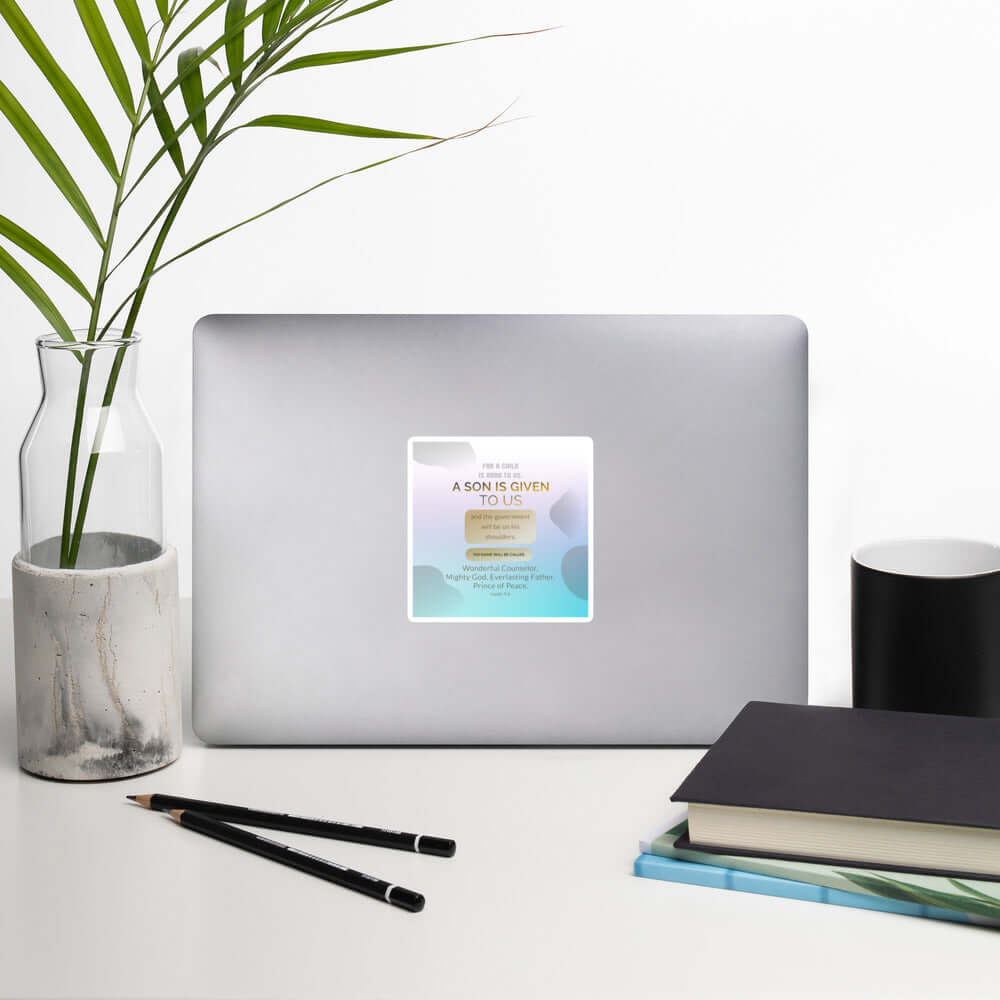 Isaiah 9:6 Bible Verse, Wonderful Counselor Kiss-Cut Sticker Stationery