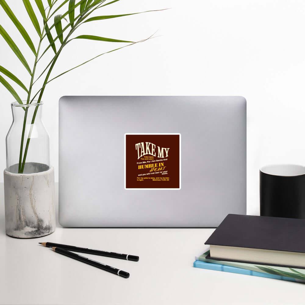Matthew 11:29-30 Bible Verse, learn from me Kiss-Cut Sticker Stationery