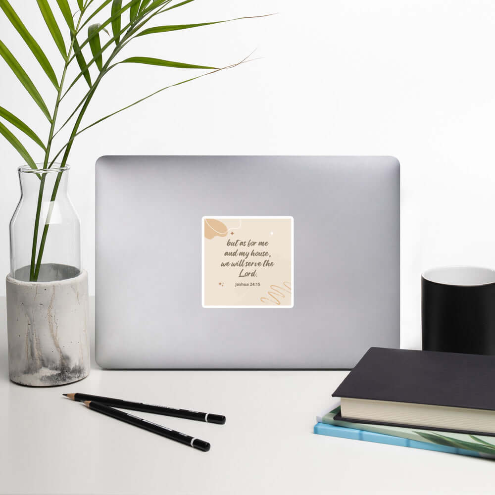 Joshua 24:15 Bible Verse, will serve Kiss-Cut Sticker Stationery