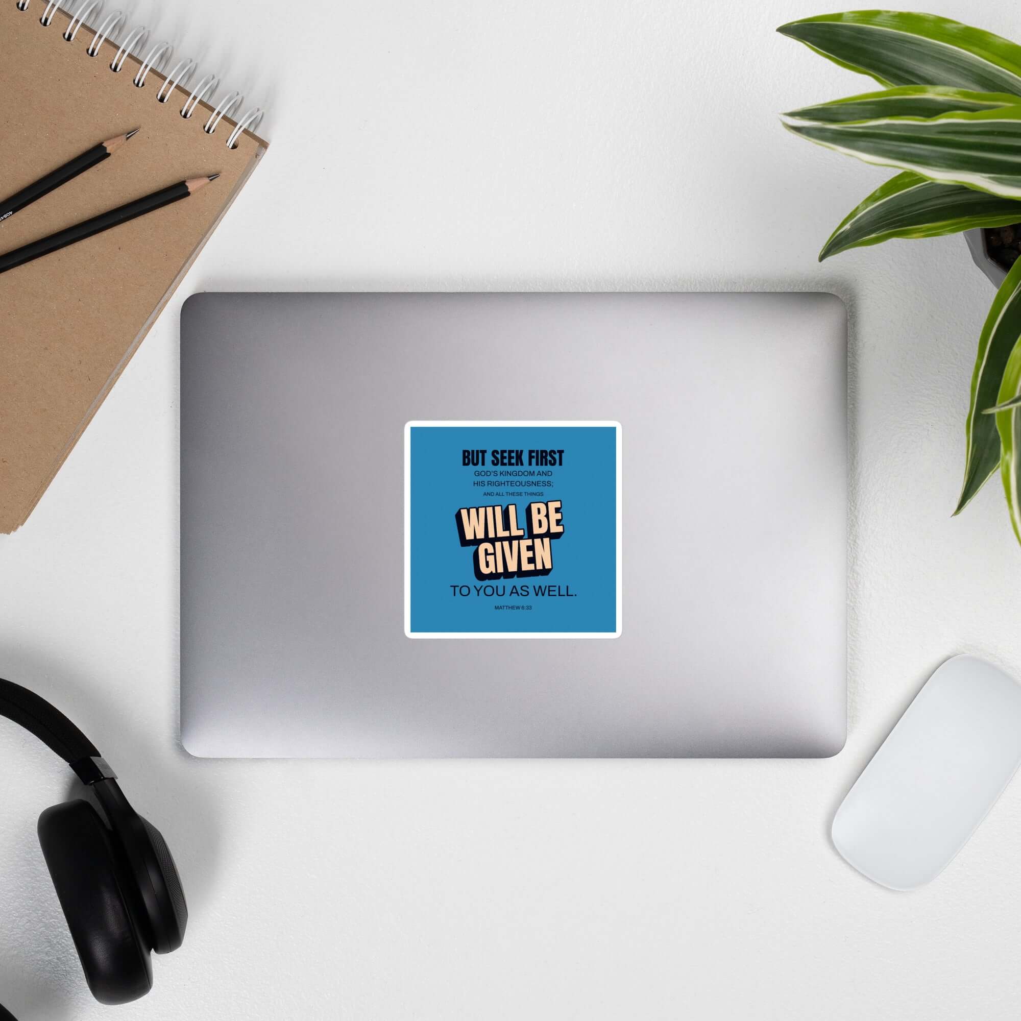 Matthew 6:33 Bible Verse, seek first God’s Kingdom Kiss-Cut Sticker Stationery