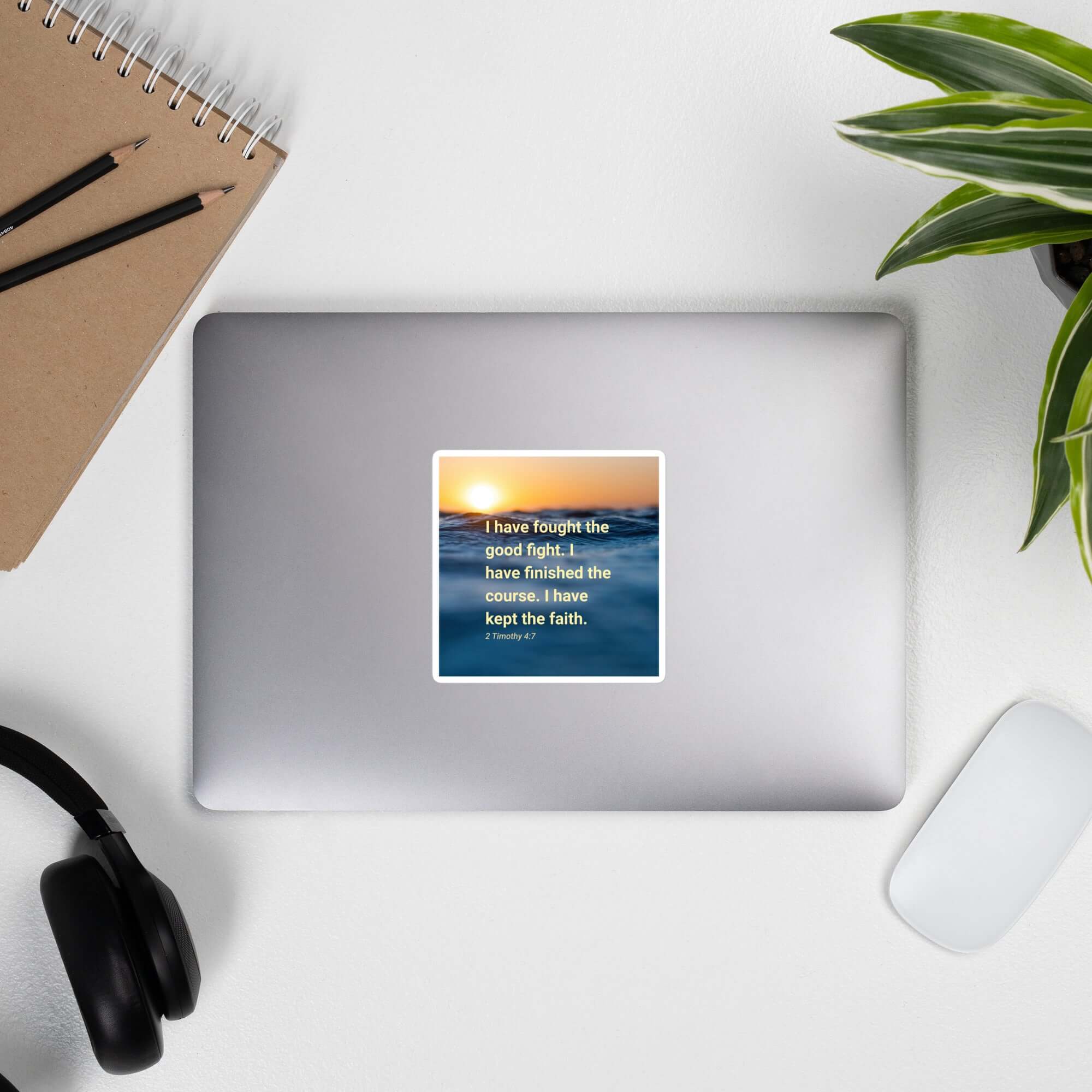 2 Timothy 4:7 Bible Verse, kept the faith Kiss-Cut Sticker Stationery