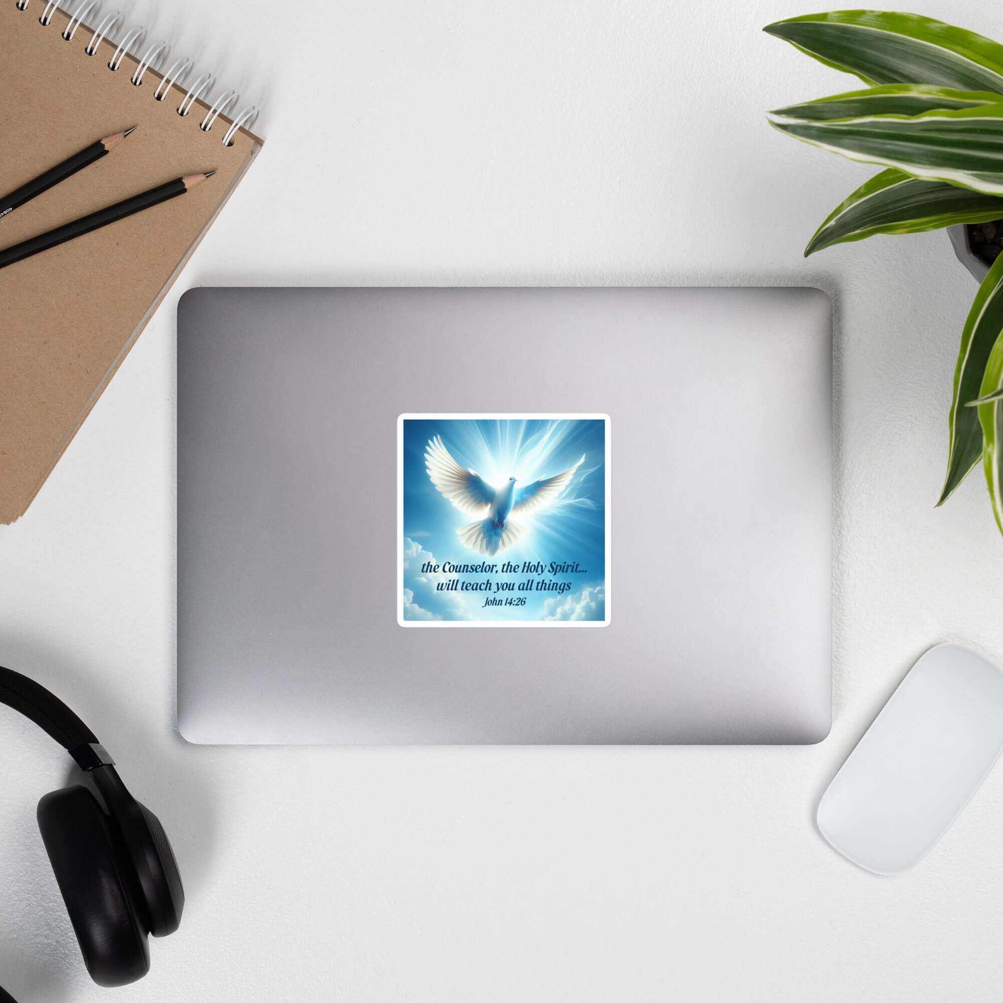 John 14:26 Bible Verse, Holy Spirit Dove Kiss-Cut Sticker Stationery