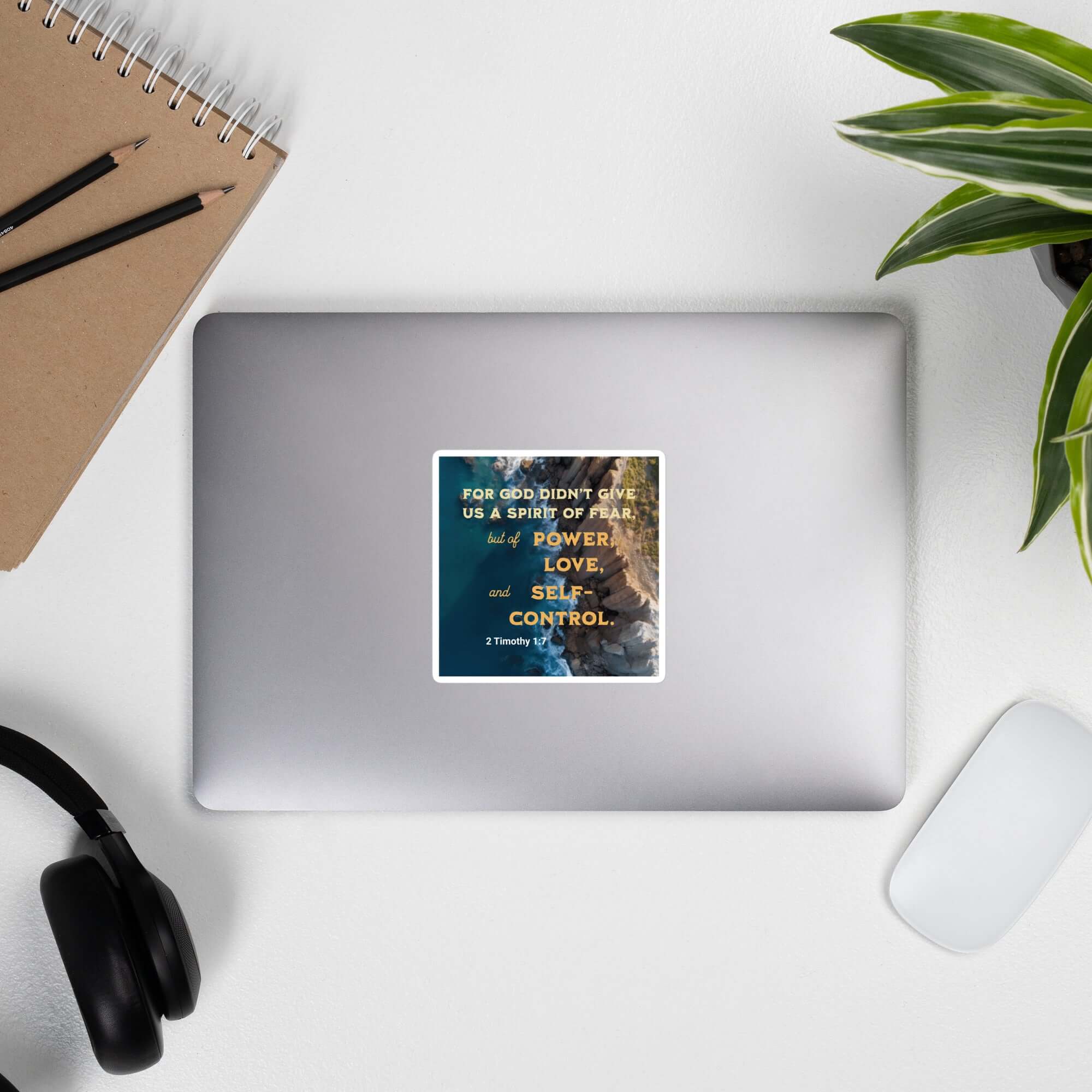 2 Timothy 1:7 Bible Verse, Power, Love, Self-Control Kiss-Cut Sticker Stationery