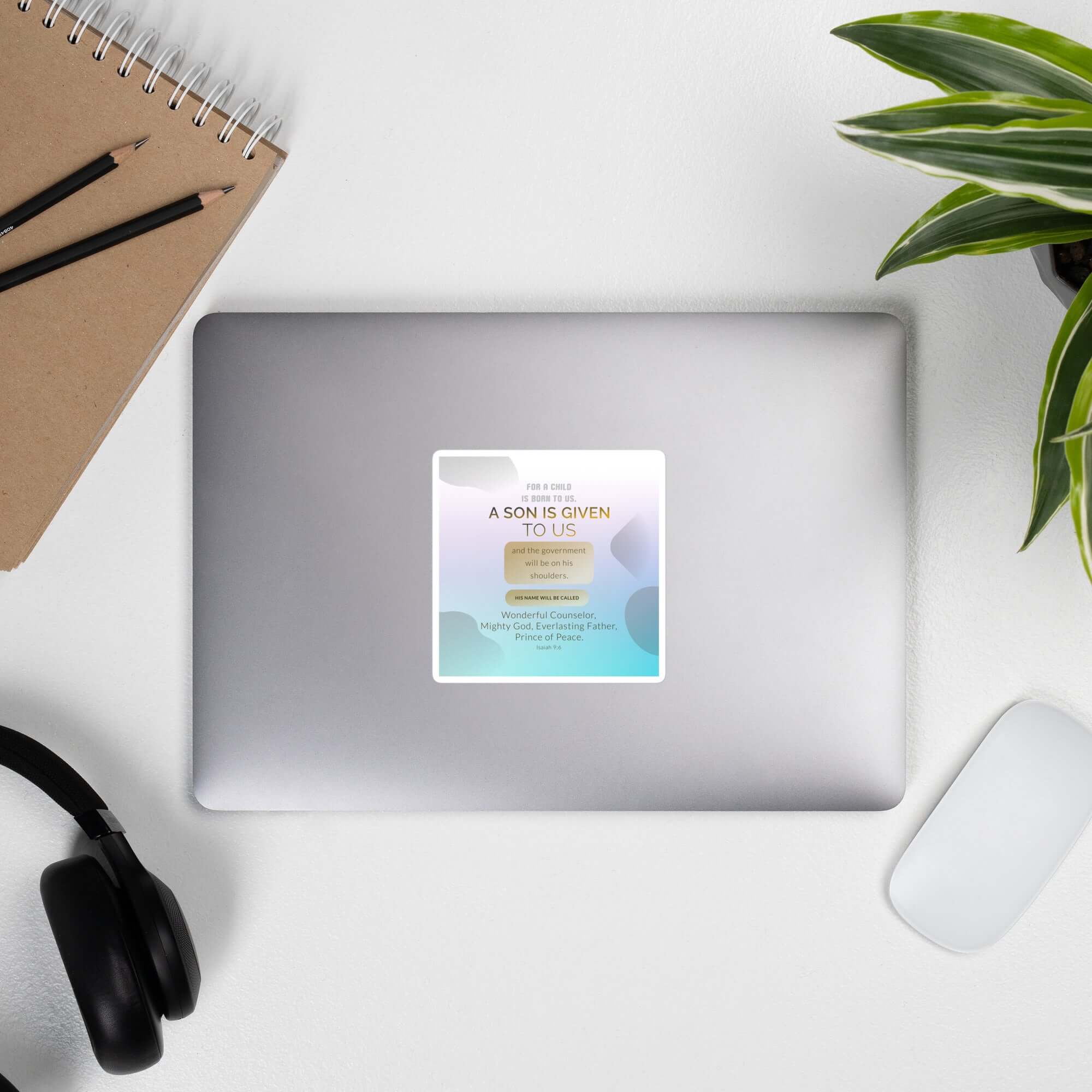 Isaiah 9:6 Bible Verse, Wonderful Counselor Kiss-Cut Sticker Stationery