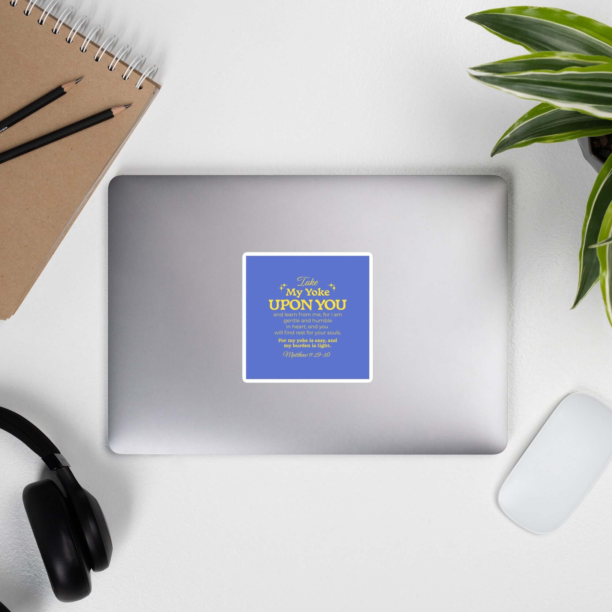 Matthew 11:29-30 Bible Verse, Take my yoke Kiss-Cut Sticker Stationery